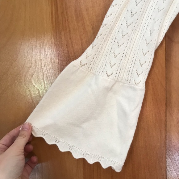 White Bell Sleeve Popover Sweater - Picture 2 of 6